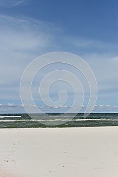 coast of the Baltic Sea. Wild sandy coast and cold sea