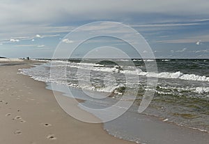 coast of the Baltic Sea. Wild sandy coast and cold sea
