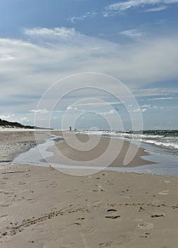 coast of the Baltic Sea. Wild sandy coast and cold sea