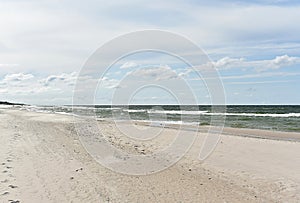 coast of the Baltic Sea. Wild sandy coast and cold sea