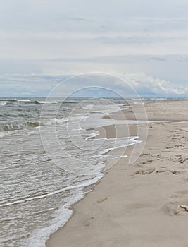 coast of the Baltic Sea. Wild sandy coast and cold sea