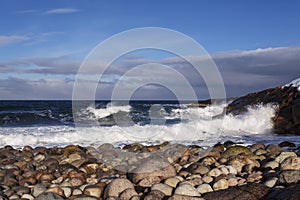 The coast of the Barents sea, the Arctic, Murmansk region