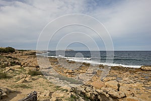 The coast in the bassa cove of San Antonio, Ibiza