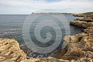 The coast in the bassa cove of San Antonio, Ibiza