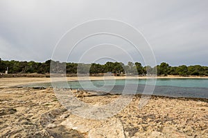 The coast in the bassa cove of San Antonio, Ibiza