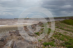 Coast and beach near Hinkley Point Somerset