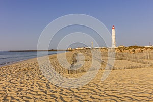 Coast beach view of beautiful ilha do Farol lighthouse island, photo