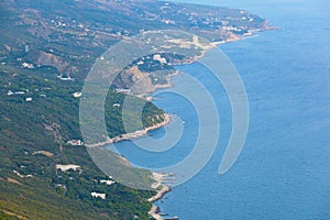 Coast of the Black Sea in autumn day