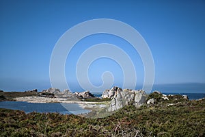 Coast in Brittany France near Sillon de Talbert