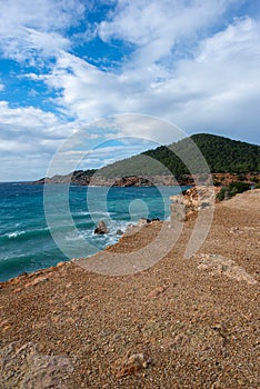 The coast in cala sa caleta of Ibiza, baleares