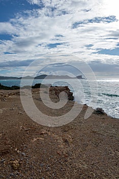 The coast in cala sa caleta of Ibiza, baleares