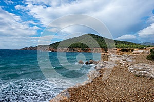 The coast in cala sa caleta of Ibiza, baleares