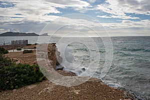 The coast in cala sa caleta of Ibiza, baleares