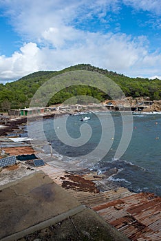 The coast in cala sa caleta of Ibiza, baleares