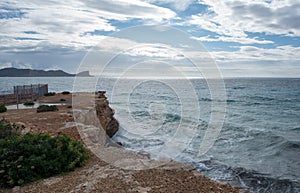 The coast in cala sa caleta of Ibiza, baleares