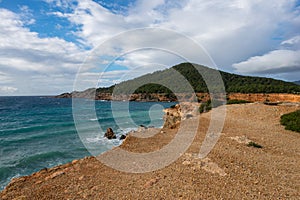 The coast in cala sa caleta of Ibiza, baleares