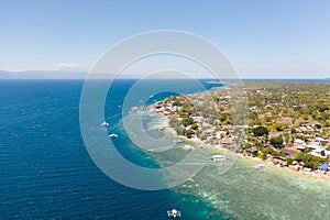 Coast of Cebu island, Moalboal, Philippines, top view.