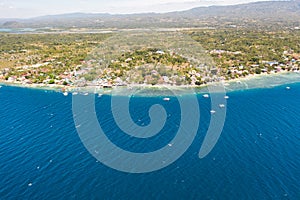 Coast of Cebu island, Moalboal, Philippines, top view.