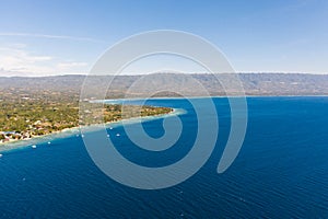 Coast of Cebu island, Moalboal, Philippines, top view.