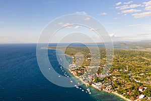 Coast of Cebu island, Moalboal, Philippines, top view.