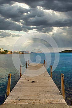 The coast of Des Canar in Ibiza, Balearic Islands photo