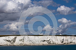 Coast of Dover with lighthouse