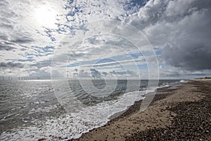 The coast of East Anglia Norfolk UK. Coastal view