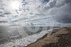 The coast of East Anglia Norfolk UK. Coastal view photo