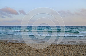 The coast in the evening at sunset. Cyprus