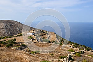 Coast of Folegandros Island in the Aegean Sea.