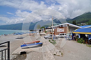 The coast of Gagra, a city in Abkhazia