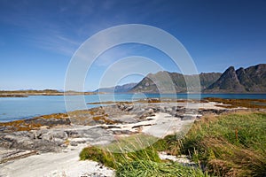 On the coast in Gimsoysand, Norway