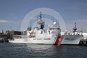 Coast guard cotter at the pier