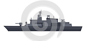 Coast Guard Cutter Flat Design Vector Illustration