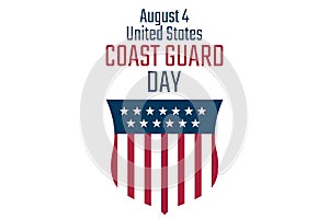 Coast Guard Day. August 4. Holiday concept. Template for background, banner, card, poster with text inscription. Vector