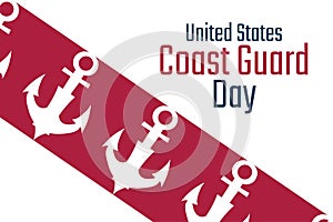 Coast Guard Day. August 4. Holiday concept. Template for background, banner, card, poster with text inscription. Vector