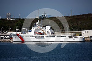 Coast guard ship on dock