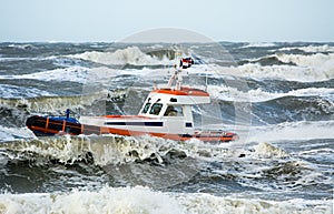 Coast guard during storm