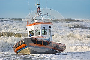 Coast guard during storm