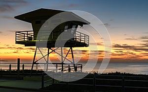 Coast guard tower at sunrise