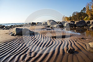 Coast of the Gulf of Finland in St. Petersburg