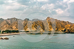 Coast of the Gulf of Oman near Muscat, view from the sea