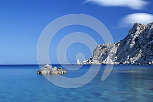 Coast on the island of Karpathos, Greece