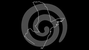 Coast Kenya province map outline animation