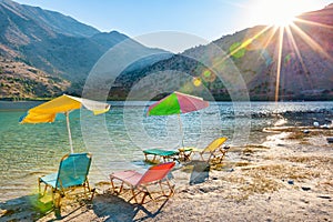 Coast of Kournas Lake. Crete, Greece