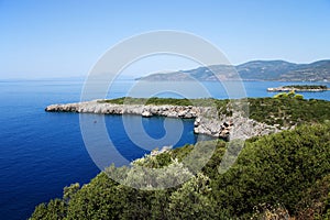 Coast landscapes near Kardamili town at Mesinian Bay, South Greece