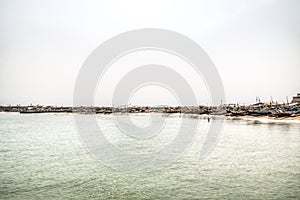The coast line of Jamestown, Accra, Ghana