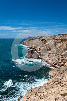 Coast line in the Kalbarri National Park Island Rock, Castle Cove and Natural Bridge in Western Australia