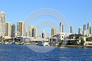 Coast line of Nerang River Surfers Paradise, Gold Coast