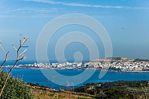 Coast line of St. Paul bay city, Qawra and Xemxija in Malta island